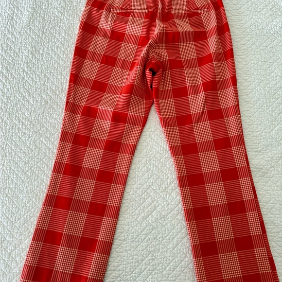 Maeve Vibrant Orange and White Checkered Capris - Picture 1 of 8